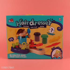 Good selling 3D hairdresser DIY <em>playdough</em> molding colored clay toys