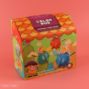Hot items elephant diy color mud set <em>playdough</em> set toy