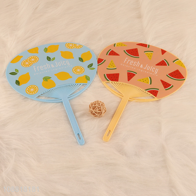 Good quality 2pcs cute pinting plastic hand fans