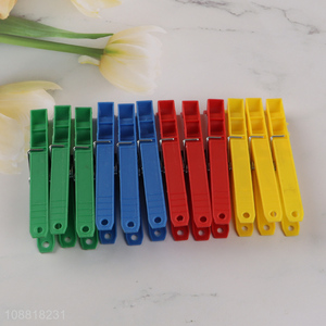 Wholesale 12pcs plastic clothes pegs food bag sealing clips