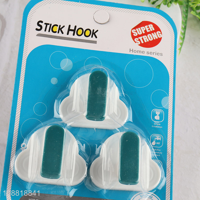 Wholesale 3pcs heavy duty sticky hooks self adhesive towel hooks