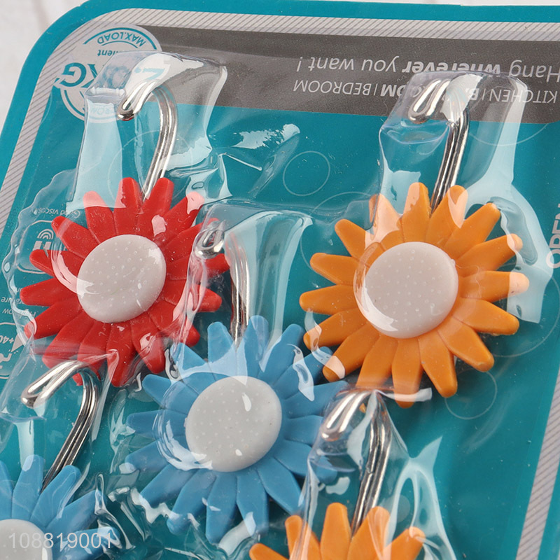 Online wholesale 5pcs sunflower shaped sticky hooks towel hooks