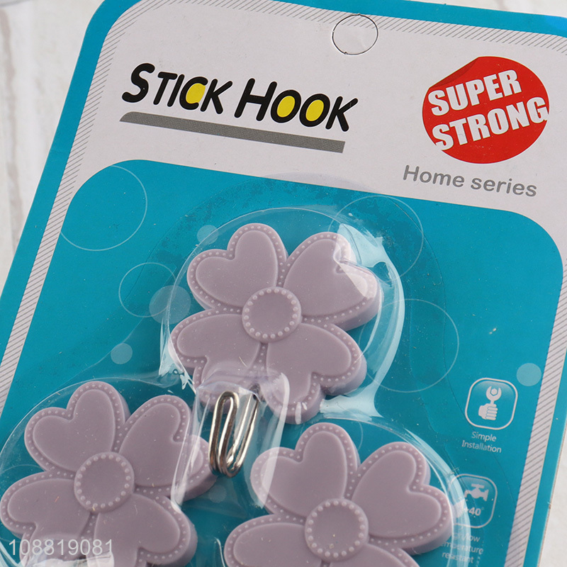 Good quality 5pcs four-leaf clover shaped plastic adhesive hooks