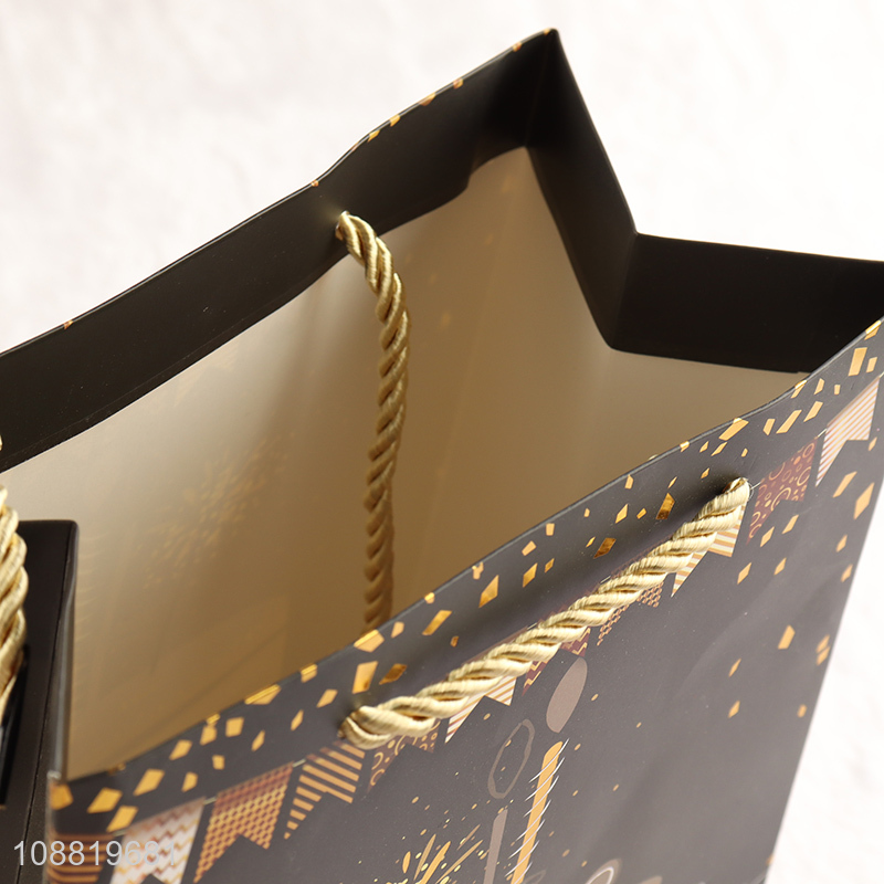 Wholesale gold stamping paper gift bag for birthday