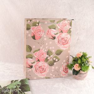 Hot selling heavy duty floral print paper <em>gift</em> <em>bag</em>