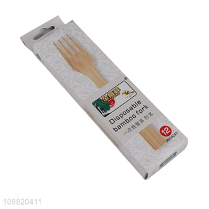 Online wholesale 12pcs <em>disposable</em> bamboo <em>fork</em> for kitchen