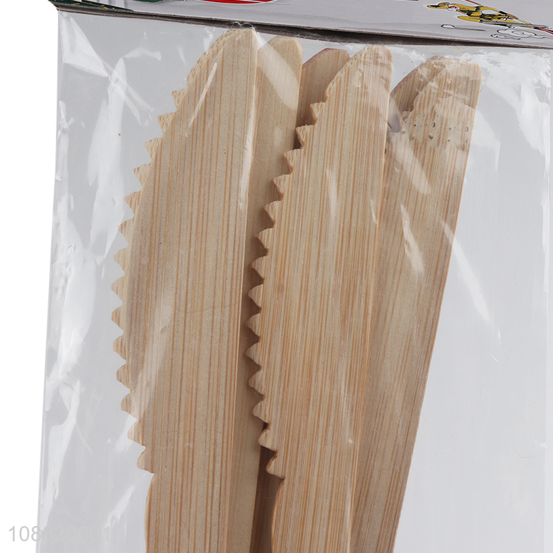 Factory price bamboo disposable dinner knife for sale