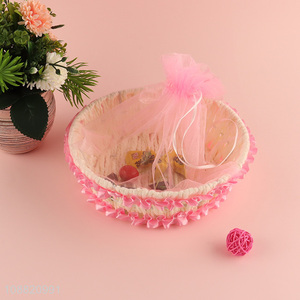 Good quality plastic rattan <em>storage</em> basket with mesh tent