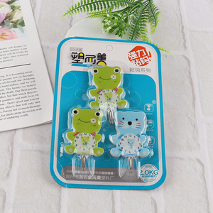 Factory price 3pcs cartoon sticky hooks for bathroom kitchen