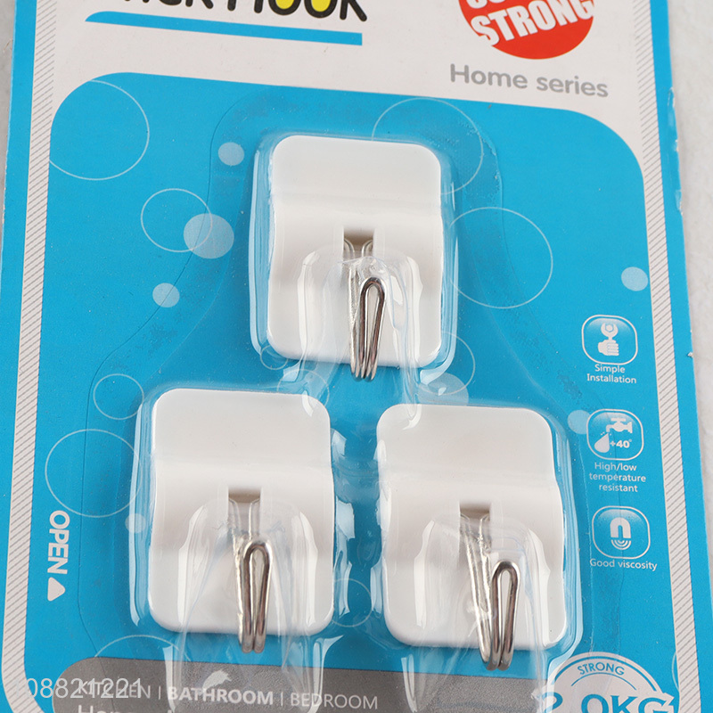 Good price 3pcs heavy duty wall mounted hooks sticky hooks