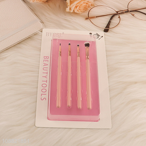 Good price 4pcs pink <em>makeup</em> <em>brush</em> lip <em>brush</em> eyeshadow <em>brush</em> set