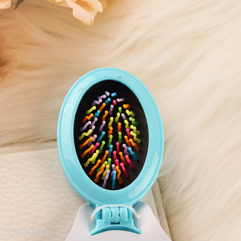 Top sale folding portable hair comb massager brush wholesale