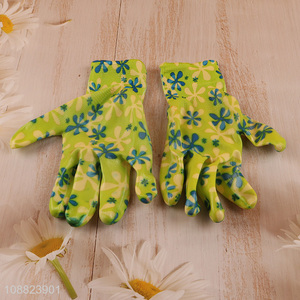 Hot selling wear resistant flower printed gardening gloves for women