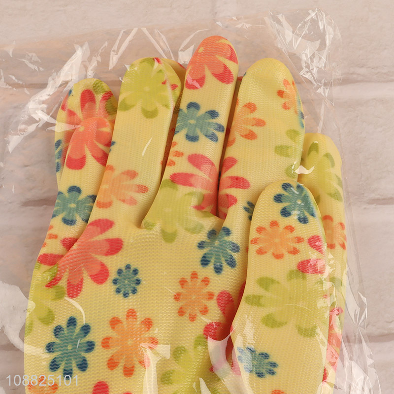 Wholesale floral gardening gloves non-slip work gloves for women