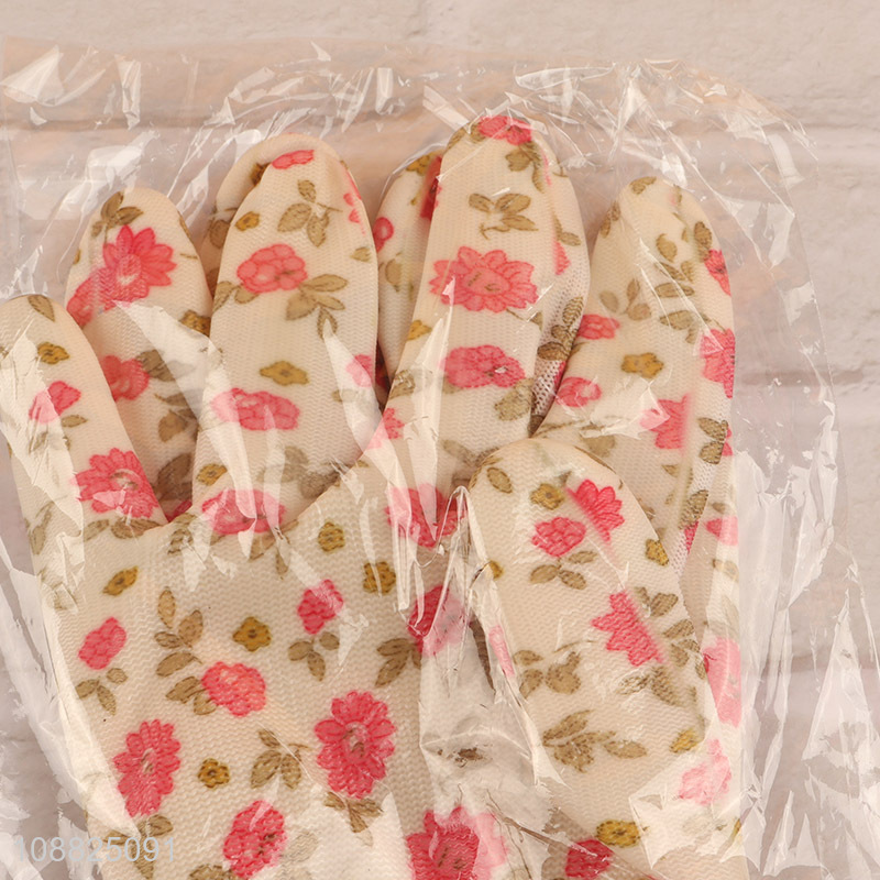 Wholesale flower printed gardening gloves wear resistant work gloves