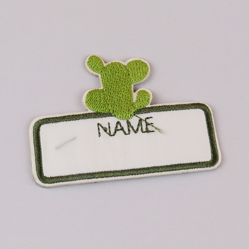 New product embroidery name patches cute name tags for clothing bags