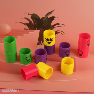 Hot selling 12pcs rainbow spring plastic fidget <em>toy</em> for kids