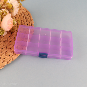 Factory price plastic 15 compartment <em>storage</em> jewelry <em>box</em>