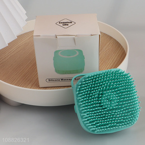 Hot selling cute silicone massage bath brush with soap dispenser