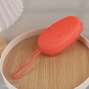 New product soft double sided silicone exfoliating body scrubber