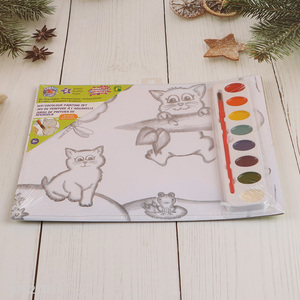 Hot Selling DIY <em>watercolor</em> painting kit with a paintbrush for kids