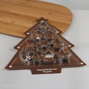Good quality 10pcs stainless steel <em>Christmas</em> cookies cutters set