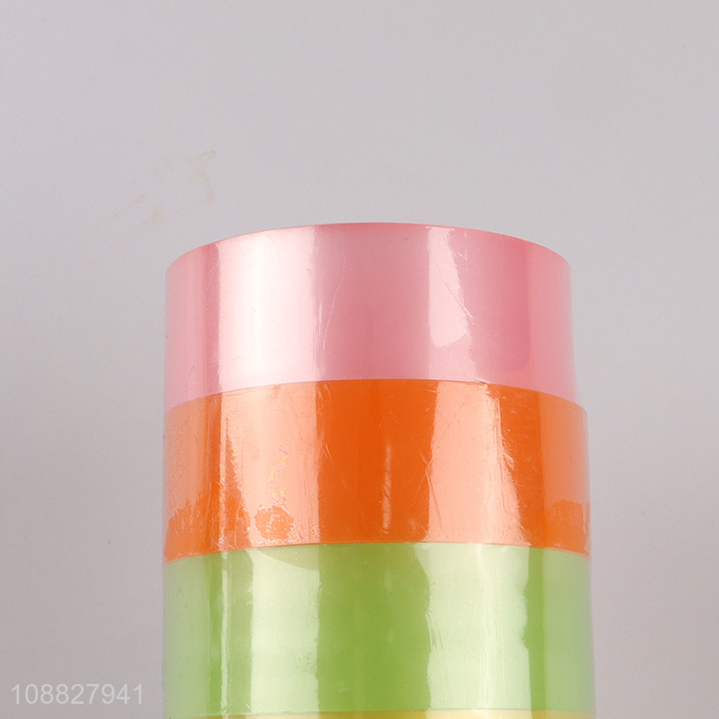 Hot selling 6pcs rainbow self adhesive tapes stationery tapes