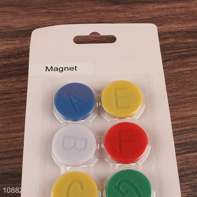Wholesale 8pcs small round plastic fridge magnets whiteboard magnets