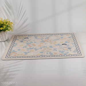 Factory price luxury non-slip floral print bathroom mat <em>rug</em>
