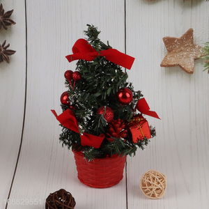 Wholesale mini artificial Christmas tree potted plant for home decoration