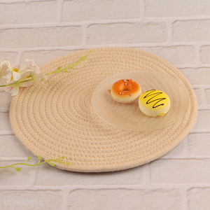 Good quality round heat resistant cotton rope braided placemats
