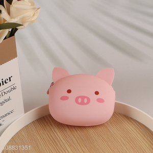 High quality kawaii pig shaped silicone coin <em>purse</em> coin wallet