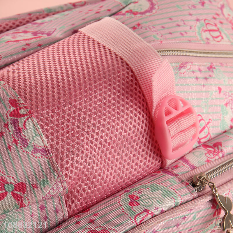 High quality pink girls students school bag school backpack