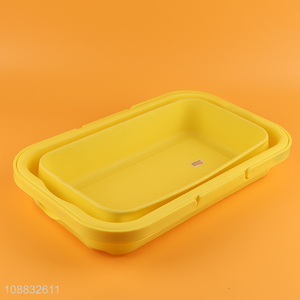 Good price multi-function foldable plastic <em>storage</em> basket with handles