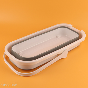 New product portable multi-use folding plastic <em>storage</em> basket with handles