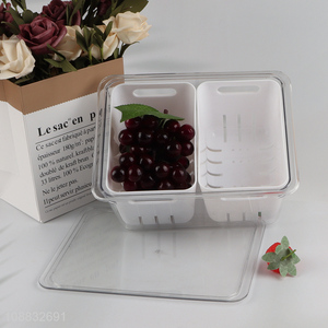 New product refrigerator <em>storage</em> box with lid & 2 drain baskets