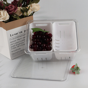 New product refrigerator <em>storage</em> <em>box</em> with lid & 2 drain baskets