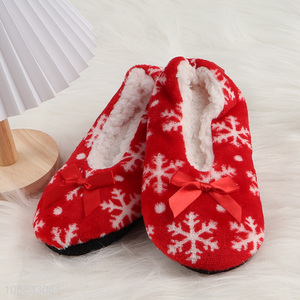 Good quality fluffy winter Christmas house slippers for women