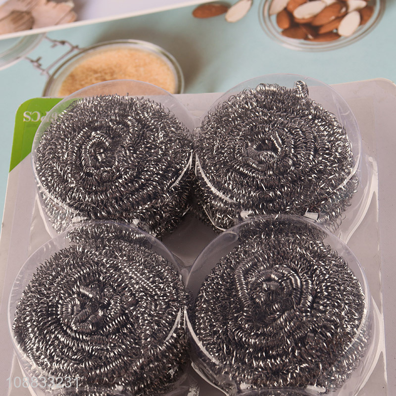 Good selling 6pcs kitchen cleaning stainless steel scourer