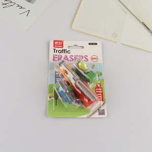 Low price 4pcs diy traffic series <em>eraser</em> set