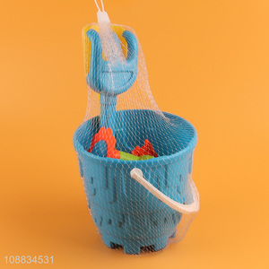 Hot selling plastic <em>beach</em> toy set with sand bucket sand rake