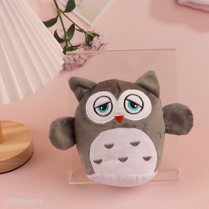 Wholesale cartoon owl plush toy soft rattle for infants babies