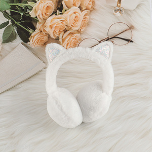 Top products white plush warm outdoor earmuffs for girls