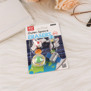 Best selling outer-space series students <em>eraser</em> set wholesale