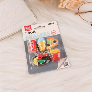 Good sale food series students stationery <em>eraser</em> set wholesale