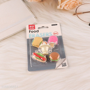 High quality food series diy students <em>eraser</em> set for sale