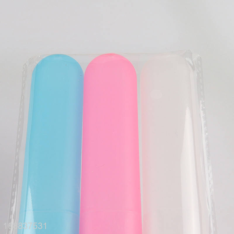 Wholesale 3 packs portable plastic toothbrush cases for traveling