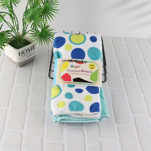 Best sale 4pcs household microfiber tea towel cleaning cloth