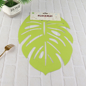 Factory supply leaves hollow non-slip place mat for sale