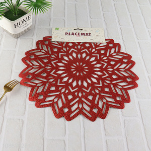Wholesale from china red hollow pvc place mat dinner mat